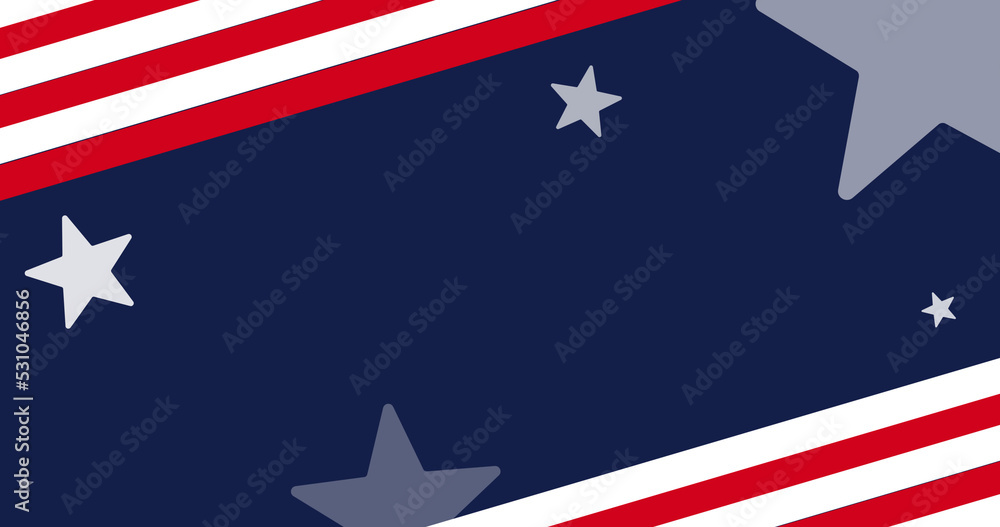 Image of stars and stripes on blue background