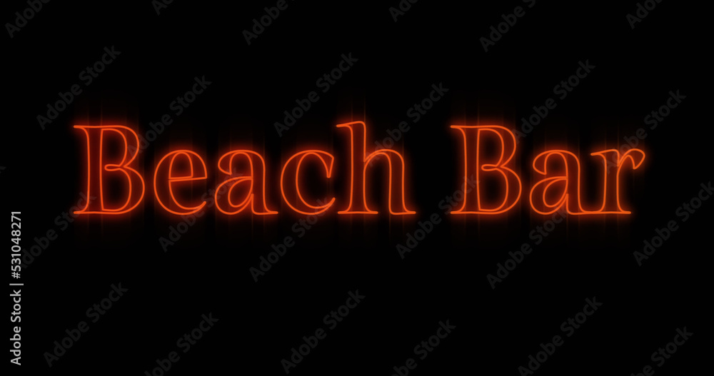 Emerging orange Beach Bar neon billboard Emerging orange Beach Bar neon billboard