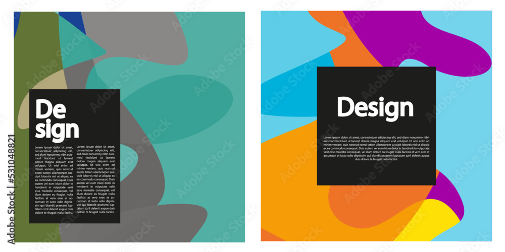 Modern abstract cover set. Cool colorful abstract shapes composition. Suitable for businesses template, background, cover, and etc. Memorable, modern, simple, clean, profesional. Vector EPS 10