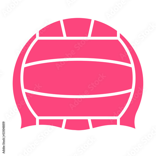 Pink swimming silicone cap vector illustration.