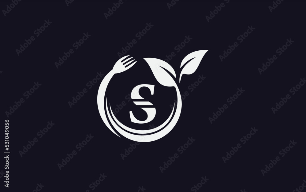 Green leaf nature with spoon and healthy logo design vector spoon fork and leaf Green leaf nature with spoon and healthy logo design vector spoon fork and leaf