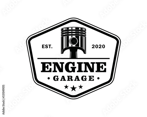 Car engine piston icon vector for garage engine vintage logo design. Piston silhouette illustration sign symbol vector
