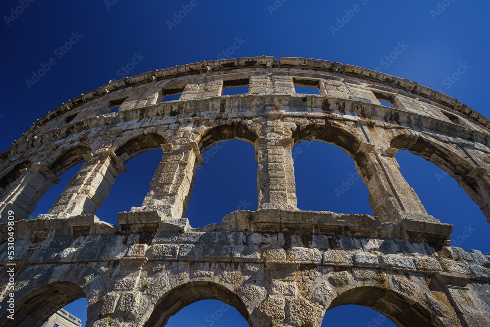 Pula, Croatia - September 2022 September 13: Pula is the city in Istria region, Croatia and is known for Pula Arena