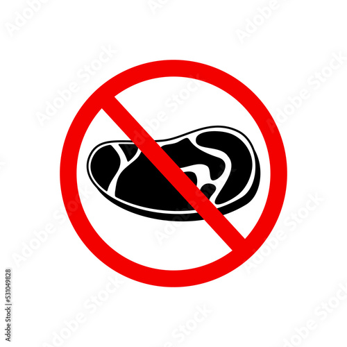No Meat Icon or No Meat Sign on White Background. No meat icon vector. Linear style sign for mobile concept and web design. No meat symbol illustration