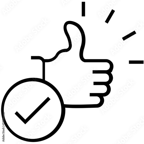 Thumbs Up Line Vector Icon