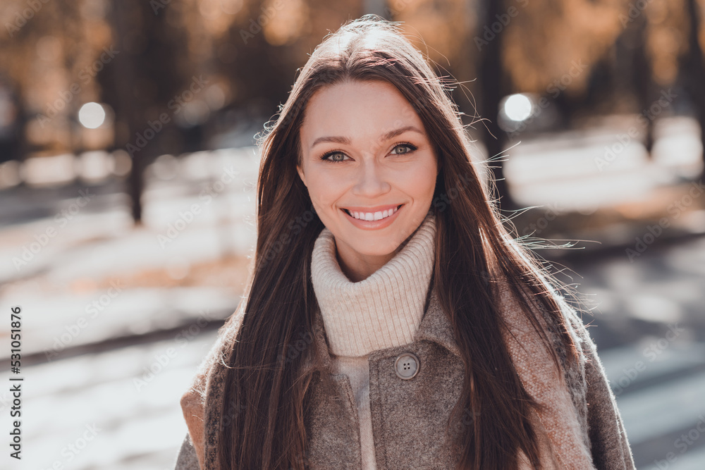 Portrait of pretty cute cheerful lady free time enjoy adventure forest wood breath fresh air oxygen good mood outdoors Portrait of pretty cute cheerful lady free time enjoy adventure forest wood breath fresh air oxygen good mood outdoors