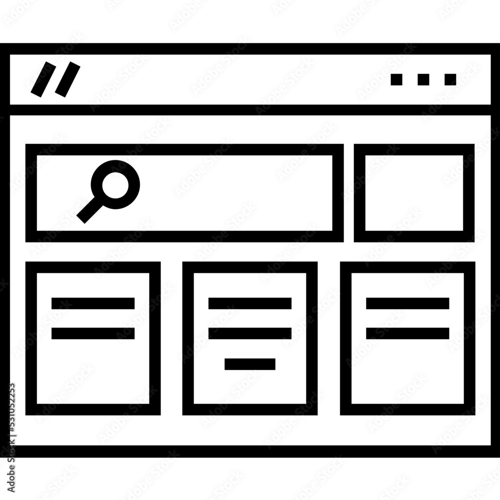 Browser Line Vector Icon Browser Line Vector Icon