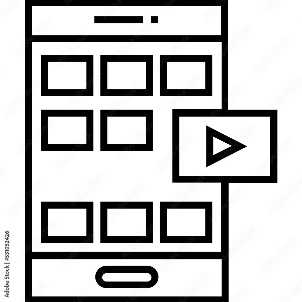 Mobile Application Line Vector Icon Mobile Application Line Vector Icon