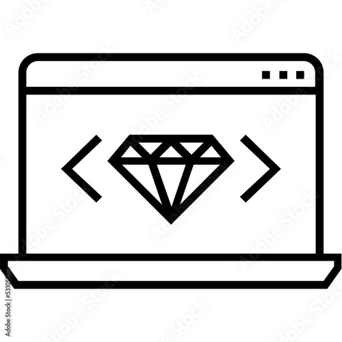Clean Code Line Vector Icon 