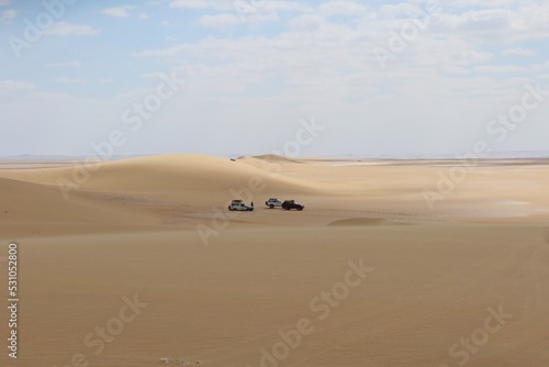 Off roading adventure in the desert of Fayoum in Egypt in 4WD cars