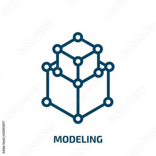 modeling icon from activity and hobbies collection. Thin linear modeling, model, process outline icon isolated on white background. Line vector modeling sign, symbol for web and mobile