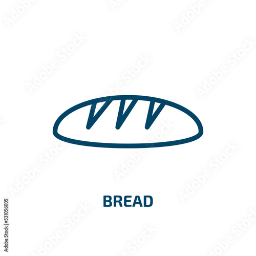 bread icon from agriculture farming and gardening collection. Thin linear bread, food, cake outline icon isolated on white background. Line vector bread sign, symbol for web and mobile