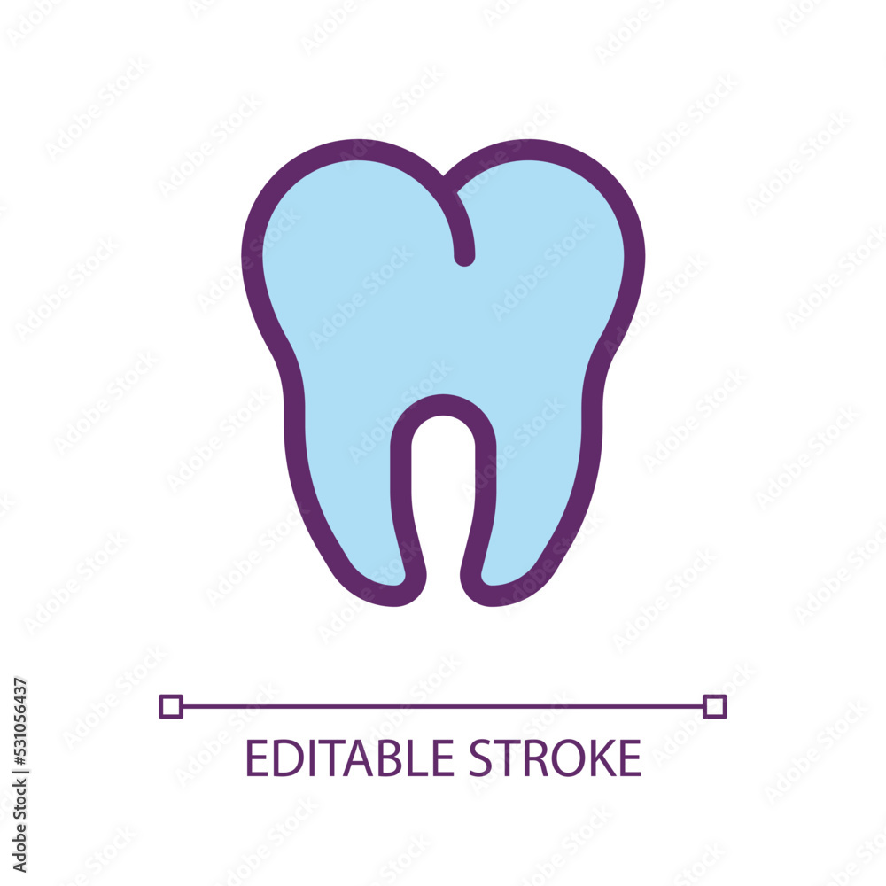 Molar pixel perfect RGB color ui icon. Dental clinic. Dental care. Toothache. Simple filled line element. GUI, UX design for mobile app. Vector isolated pictogram. Editable stroke. Arial font used Molar pixel perfect RGB color ui icon. Dental clinic. Dental care. Toothache. Simple filled line element. GUI, UX design for mobile app. Vector isolated pictogram. Editable stroke. Arial font used