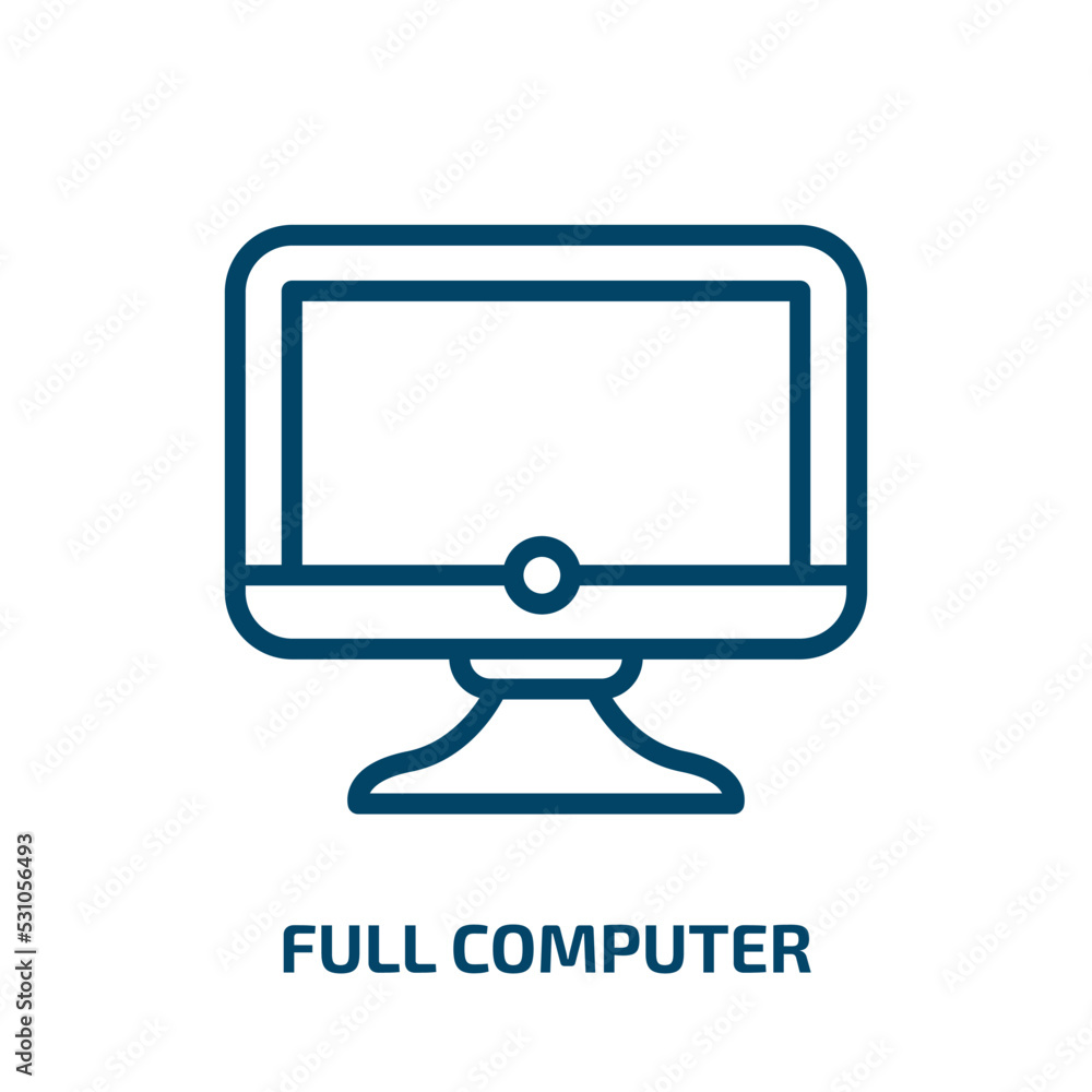 full computer icon from computer collection. Thin linear full computer, internet, technology outline icon isolated on white background. Line vector full computer sign, symbol for web and mobile full computer icon from computer collection. Thin linear full computer, internet, technology outline icon isolated on white background. Line vector full computer sign, symbol for web and mobile