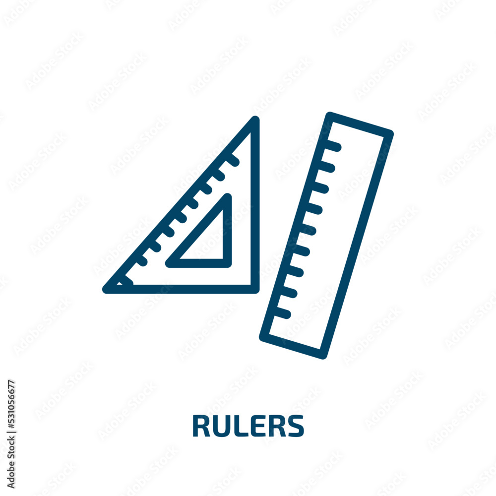 rulers icon from education collection. Thin linear rulers, ruler, school outline icon isolated on white background. Line vector rulers sign, symbol for web and mobile rulers icon from education collection. Thin linear rulers, ruler, school outline icon isolated on white background. Line vector rulers sign, symbol for web and mobile