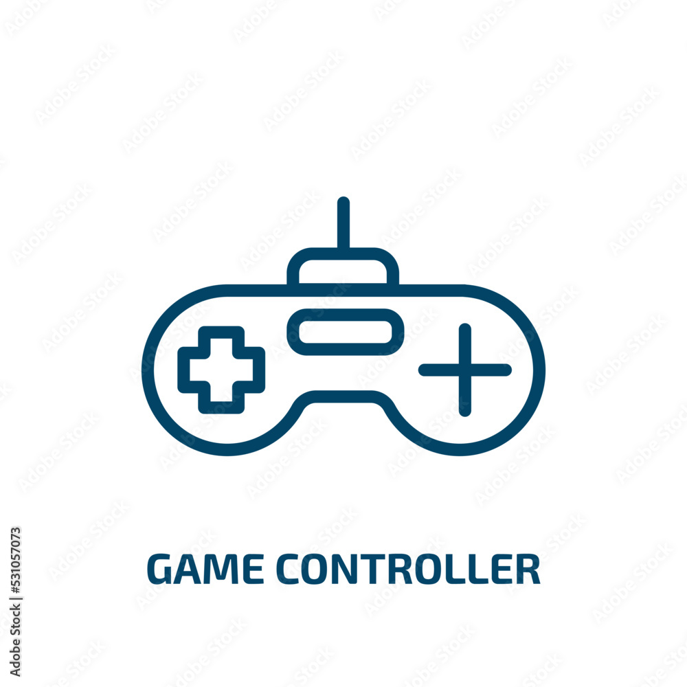 game controller icon from arcade collection. Thin linear game controller, play, video outline icon isolated on white background. Line vector game controller sign, symbol for web and mobile game controller icon from arcade collection. Thin linear game controller, play, video outline icon isolated on white background. Line vector game controller sign, symbol for web and mobile