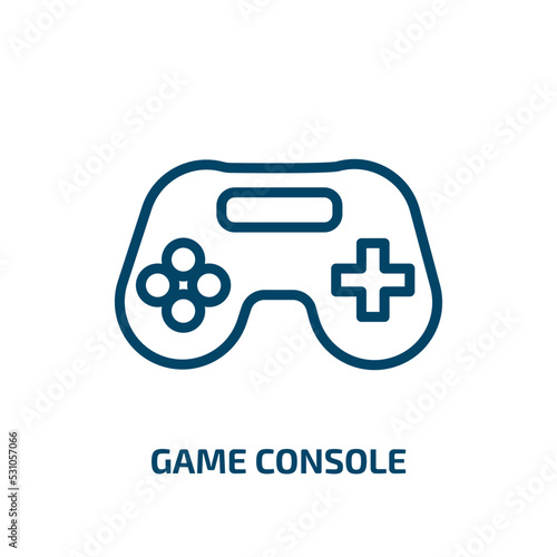 game console icon from arcade collection. Thin linear game console, game, video outline icon isolated on white background. Line vector game console sign, symbol for web and mobile