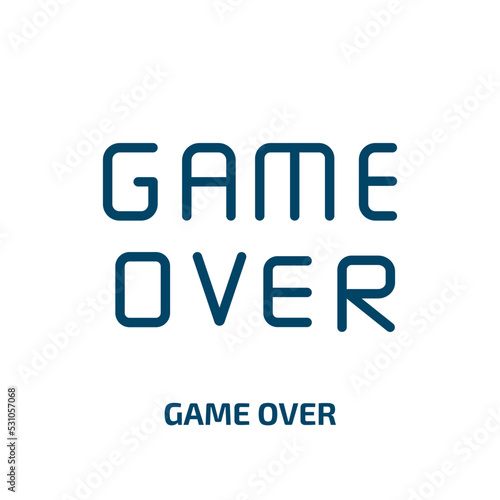 game over icon from arcade collection. Thin linear game over, game, over outline icon isolated on white background. Line vector game over sign, symbol for web and mobile