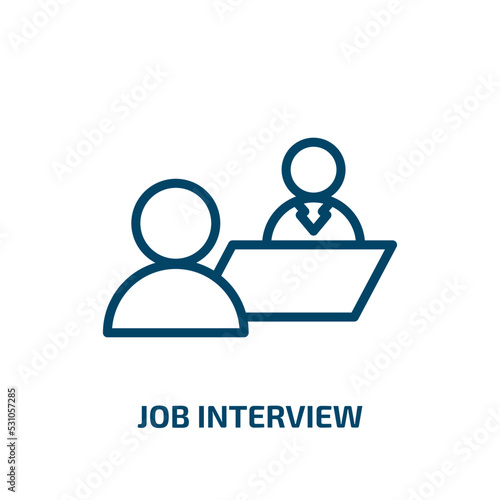 job interview icon from general collection. Thin linear job interview, interview, employee outline icon isolated on white background. Line vector job interview sign, symbol for web and mobile