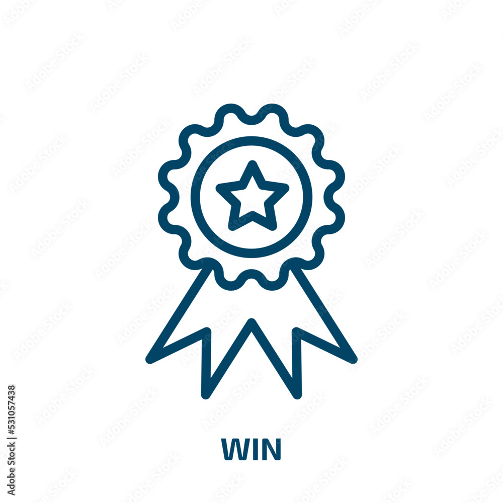 win icon from general collection. Thin linear win, success, business outline icon isolated on white background. Line vector win sign, symbol for web and mobile win icon from general collection. Thin linear win, success, business outline icon isolated on white background. Line vector win sign, symbol for web and mobile