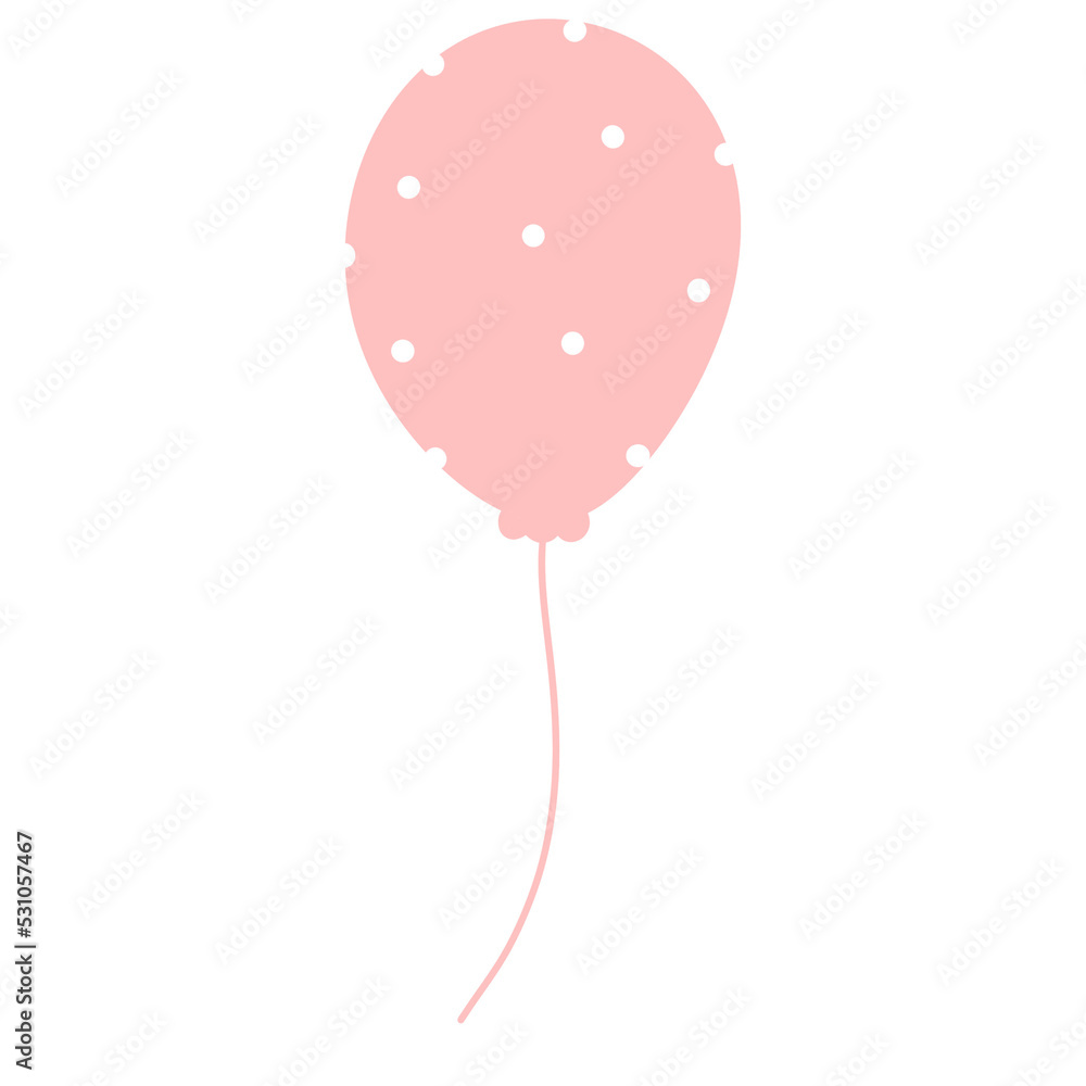 Pastel Pink Balloon with White Polka Dot Pattern Pastel Pink Balloon with White Polka Dot Pattern