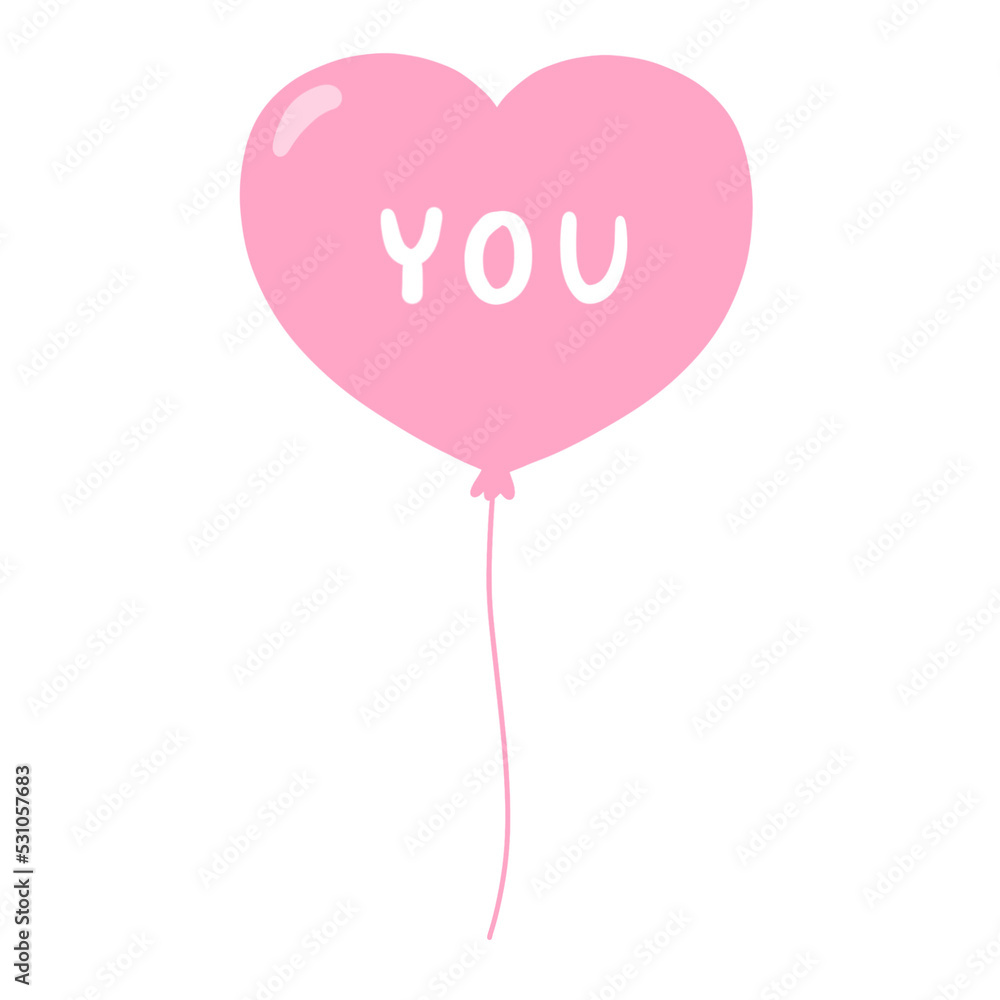 Pink Pastel Balloon with YOU word inside