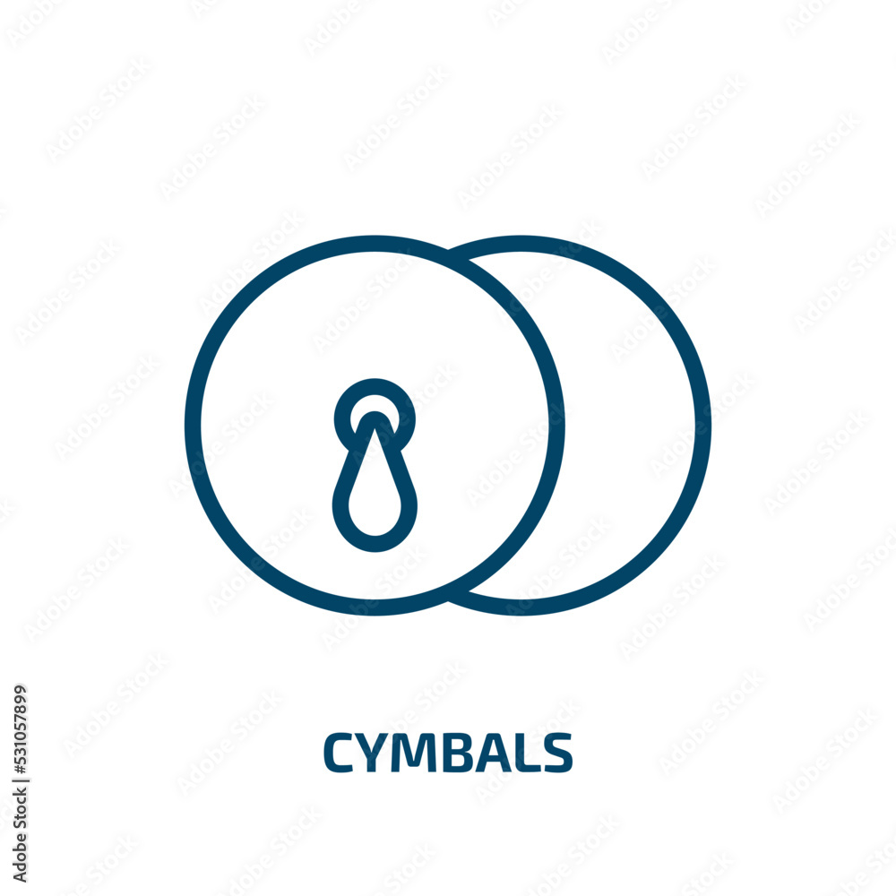 cymbals icon from music collection. Thin linear cymbals, music, jazz outline icon isolated on white background. Line vector cymbals sign, symbol for web and mobile cymbals icon from music collection. Thin linear cymbals, music, jazz outline icon isolated on white background. Line vector cymbals sign, symbol for web and mobile