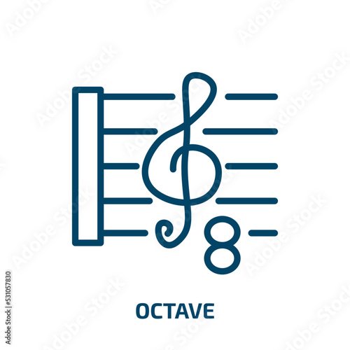 octave icon from music and media collection. Thin linear octave, play, sound outline icon isolated on white background. Line vector octave sign, symbol for web and mobile photo