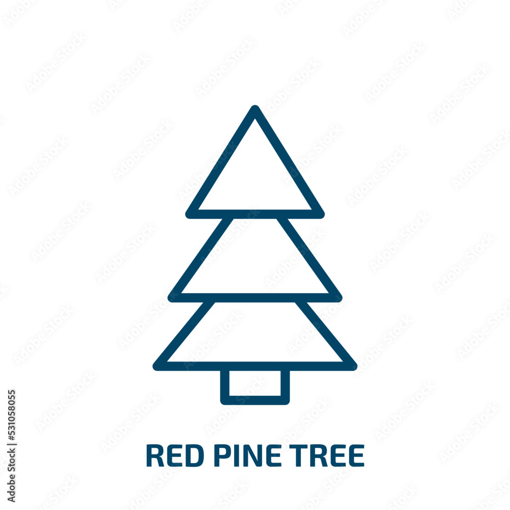 red pine tree icon from nature collection. Thin linear red pine tree, pine, tree outline icon isolated on white background. Line vector red pine tree sign, symbol for web and mobile red pine tree icon from nature collection. Thin linear red pine tree, pine, tree outline icon isolated on white background. Line vector red pine tree sign, symbol for web and mobile