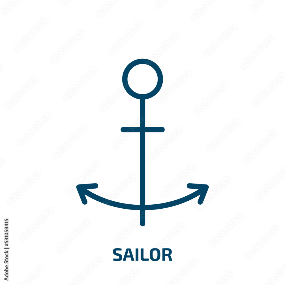sailor icon from nautical collection. Thin linear sailor, navy, sea outline icon isolated on white background. Line vector sailor sign, symbol for web and mobile sailor icon from nautical collection. Thin linear sailor, navy, sea outline icon isolated on white background. Line vector sailor sign, symbol for web and mobile