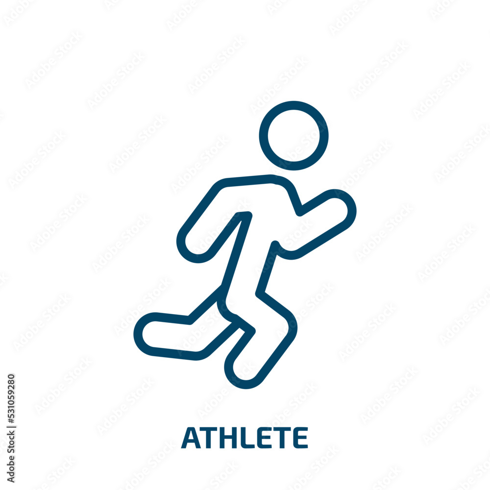 athlete icon from professions collection. Thin linear athlete, exercise, athletic outline icon isolated on white background. Line vector athlete sign, symbol for web and mobile athlete icon from professions collection. Thin linear athlete, exercise, athletic outline icon isolated on white background. Line vector athlete sign, symbol for web and mobile