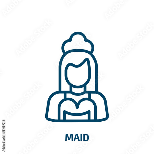 maid icon from professions collection. Thin linear maid, hygiene, spray outline icon isolated on white background. Line vector maid sign, symbol for web and mobile