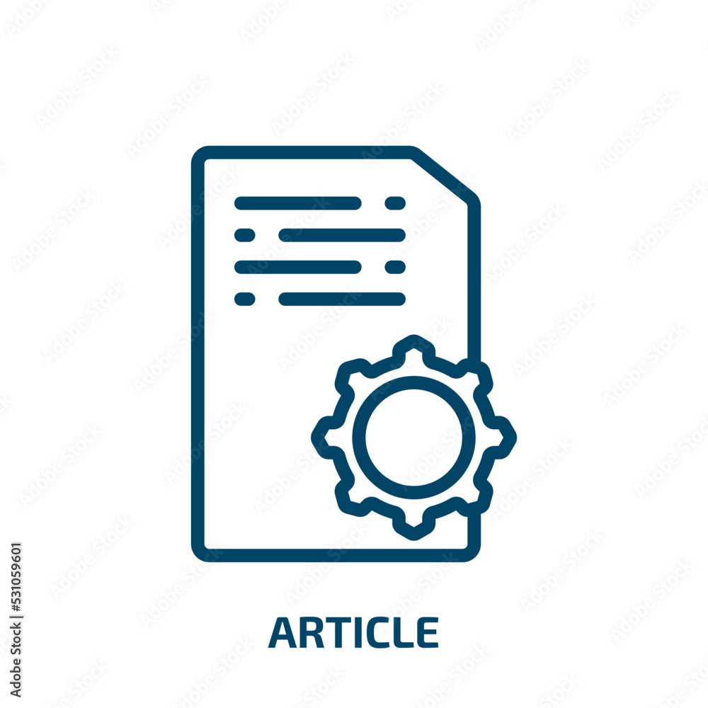 article icon from programming collection. Thin linear article, business, information outline icon isolated on white background. Line vector article sign, symbol for web and mobile article icon from programming collection. Thin linear article, business, information outline icon isolated on white background. Line vector article sign, symbol for web and mobile