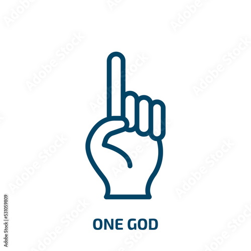 one god icon from religion collection. Thin linear one god, mythology, faith outline icon isolated on white background. Line vector one god sign, symbol for web and mobile photo