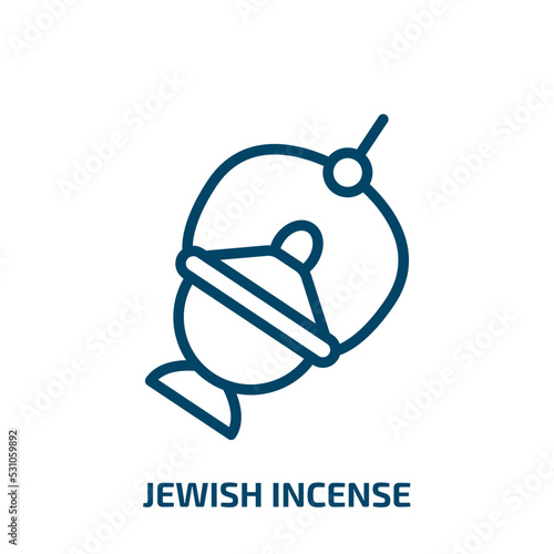 jewish incense icon from religion collection. Thin linear jewish incense, jewish, incense outline icon isolated on white background. Line vector jewish incense sign, symbol for web and mobile