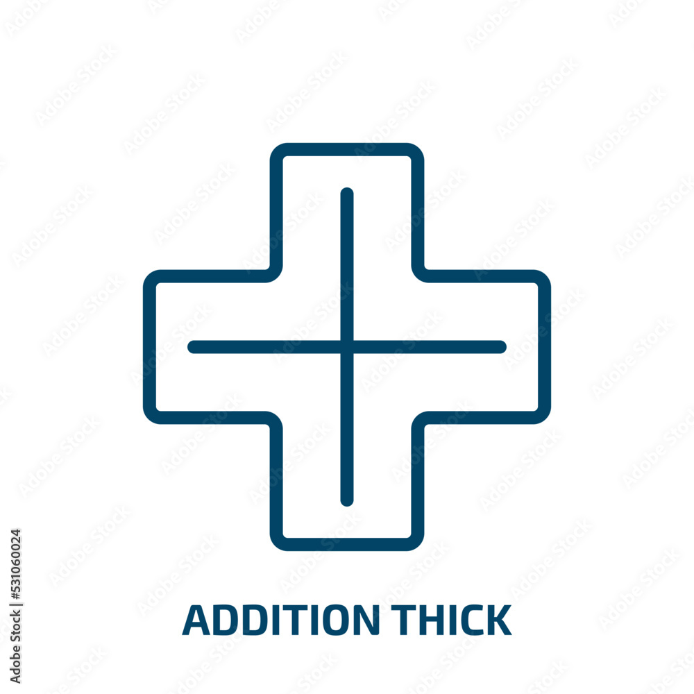 Fototapeta premium addition thick icon from signs collection. Thin linear addition thick, virtual, thick outline icon isolated on white background. Line vector addition thick sign, symbol for web and mobile