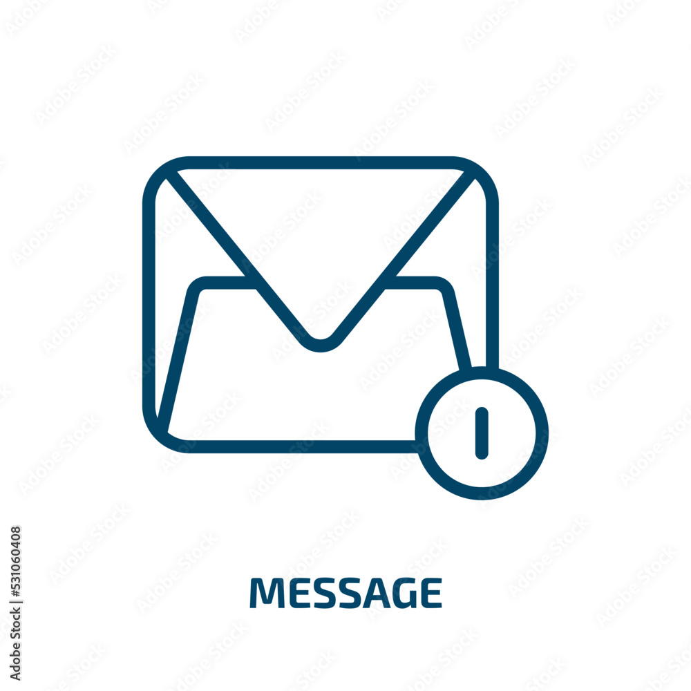 message icon from social media marketing collection. Thin linear message, internet, computer outline icon isolated on white background. Line vector message sign, symbol for web and mobile message icon from social media marketing collection. Thin linear message, internet, computer outline icon isolated on white background. Line vector message sign, symbol for web and mobile
