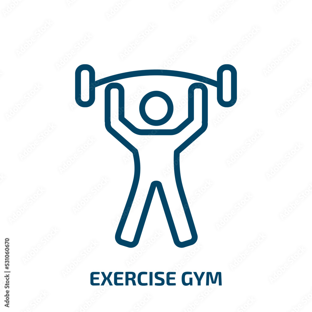 exercise gym icon from sports collection. Thin linear exercise gym, fitness, gym outline icon isolated on white background. Line vector exercise gym sign, symbol for web and mobile exercise gym icon from sports collection. Thin linear exercise gym, fitness, gym outline icon isolated on white background. Line vector exercise gym sign, symbol for web and mobile