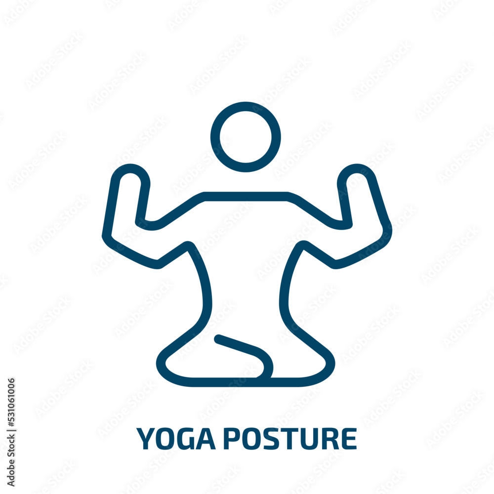 yoga posture icon from sports collection. Thin linear yoga posture, pose, yoga outline icon isolated on white background. Line vector yoga posture sign, symbol for web and mobile yoga posture icon from sports collection. Thin linear yoga posture, pose, yoga outline icon isolated on white background. Line vector yoga posture sign, symbol for web and mobile