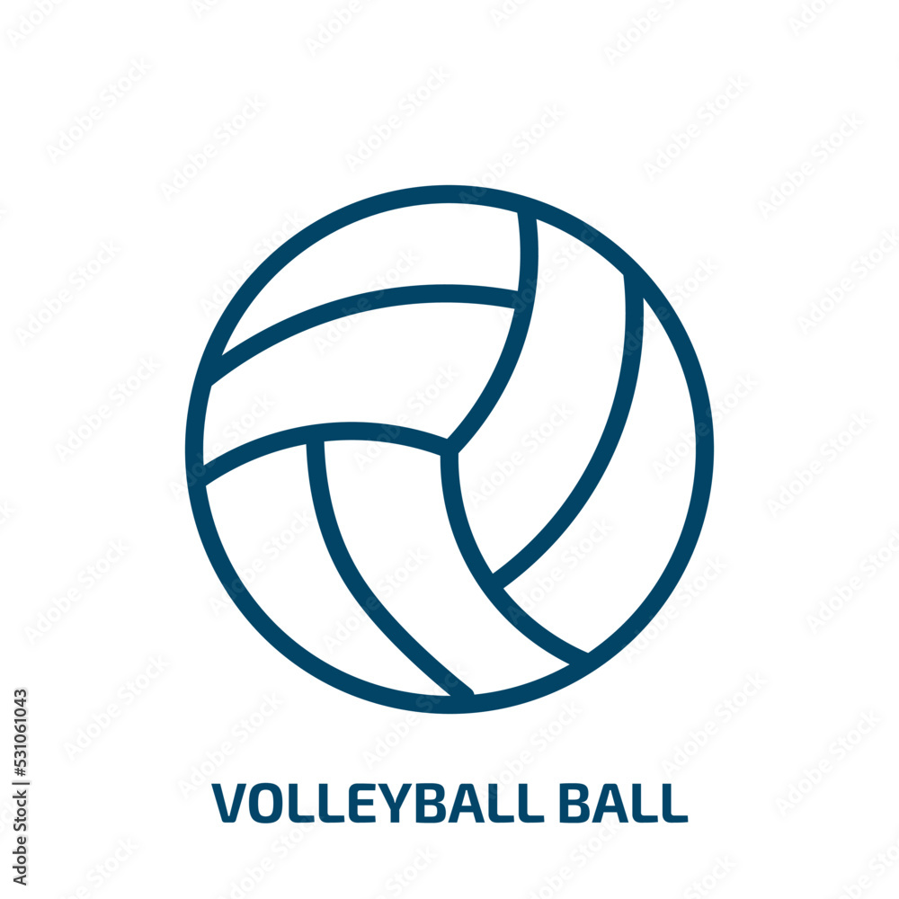 volleyball ball icon from sports collection. Thin linear volleyball ball, bowling, basketball outline icon isolated on white background. Line vector volleyball ball sign, symbol for web and mobile