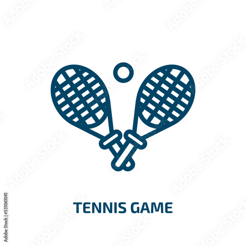 tennis game icon from sports collection. Thin linear tennis game, tennis, competition outline icon isolated on white background. Line vector tennis game sign, symbol for web and mobile