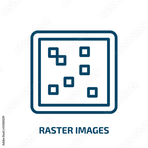 raster images icon from technology collection. Thin linear raster images, image, raster outline icon isolated on white background. Line vector raster images sign, symbol for web and mobile