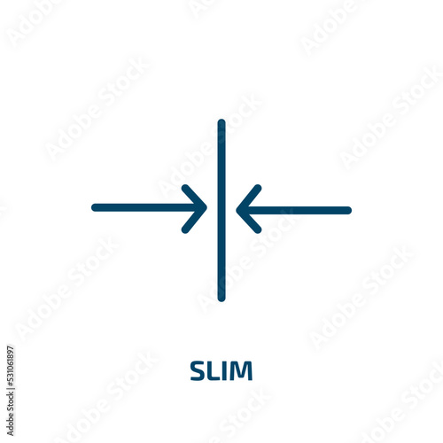 slim icon from transport collection. Thin linear slim, body, diet outline icon isolated on white background. Line vector slim sign, symbol for web and mobile