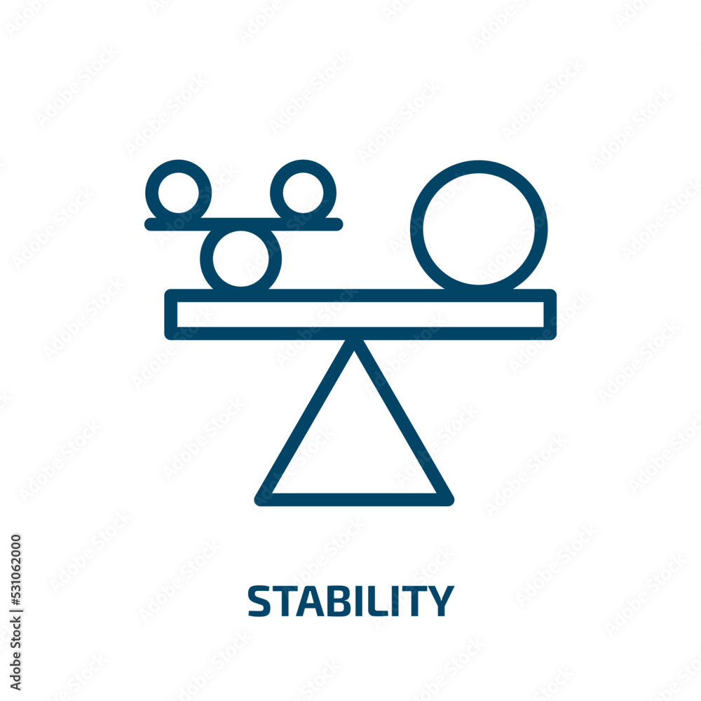 stability icon from transport collection. Thin linear stability, business, money outline icon isolated on white background. Line vector stability sign, symbol for web and mobile stability icon from transport collection. Thin linear stability, business, money outline icon isolated on white background. Line vector stability sign, symbol for web and mobile
