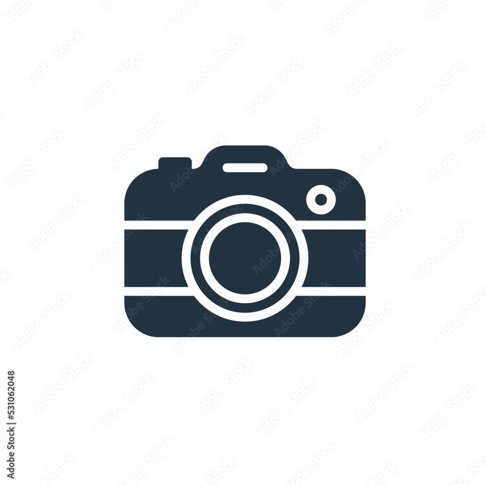 Photo camera icon in trendy flat style isolated on white background. camera symbol for web and mobile apps