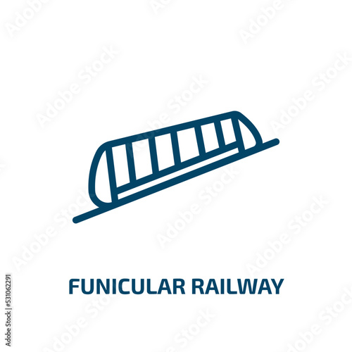 funicular railway icon from transportation collection. Thin linear funicular railway, funicular, railway outline icon isolated on white background. Line vector funicular railway sign, symbol for web