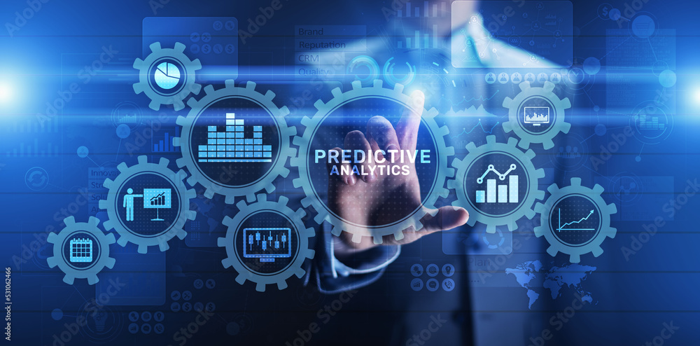 Predictive analytics Big Data analysis Business intelligence internet and modern technology concept on virtual screen. Predictive analytics Big Data analysis Business intelligence internet and modern technology concept on virtual screen.