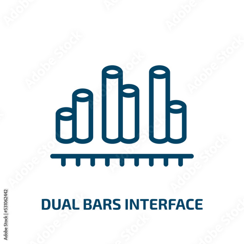 dual bars interface icon from user interface collection. Thin linear dual bars interface, data, interface outline icon isolated on white background. Line vector dual bars interface sign, symbol for