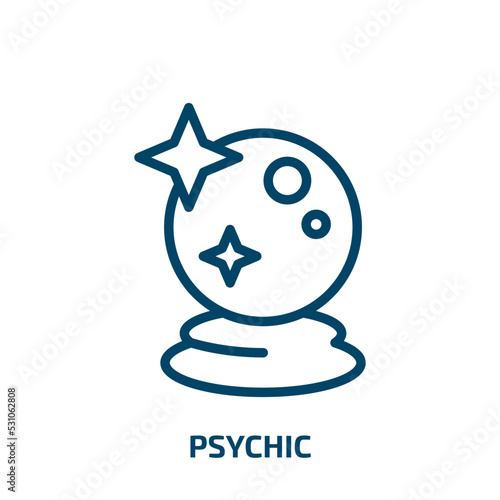 psychic icon from user interface collection. Thin linear psychic, business, spiritual outline icon isolated on white background. Line vector psychic sign, symbol for web and mobile