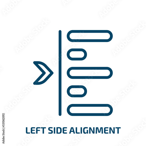 left side alignment icon from user interface collection. Thin linear left side alignment, left, align outline icon isolated on white background. Line vector left side alignment sign, symbol for web